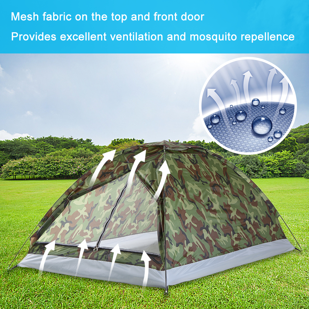 Cheap Goat Tents Camping Tent for 2 Person Single Layer Outdoor Portable Camouflage Handbag Camping Tent for Hiking Travelling Backpacking   